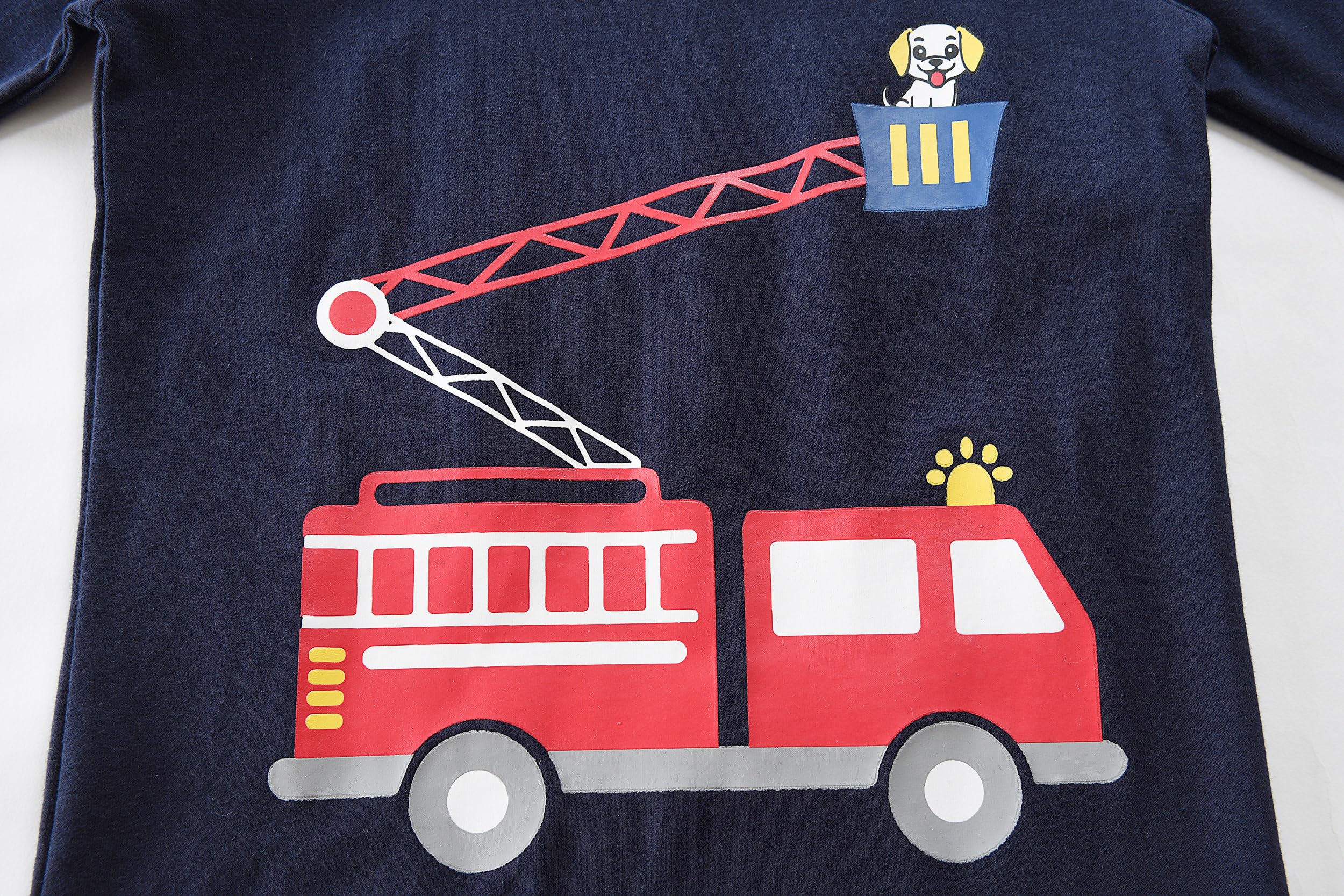Little Boys Pajamas Fire Truck Kids Train 2 Piece Pjs Dinosaur Sleepwear Toddler Boy Tractor Clothes Sets 2-7 Years - Image 3