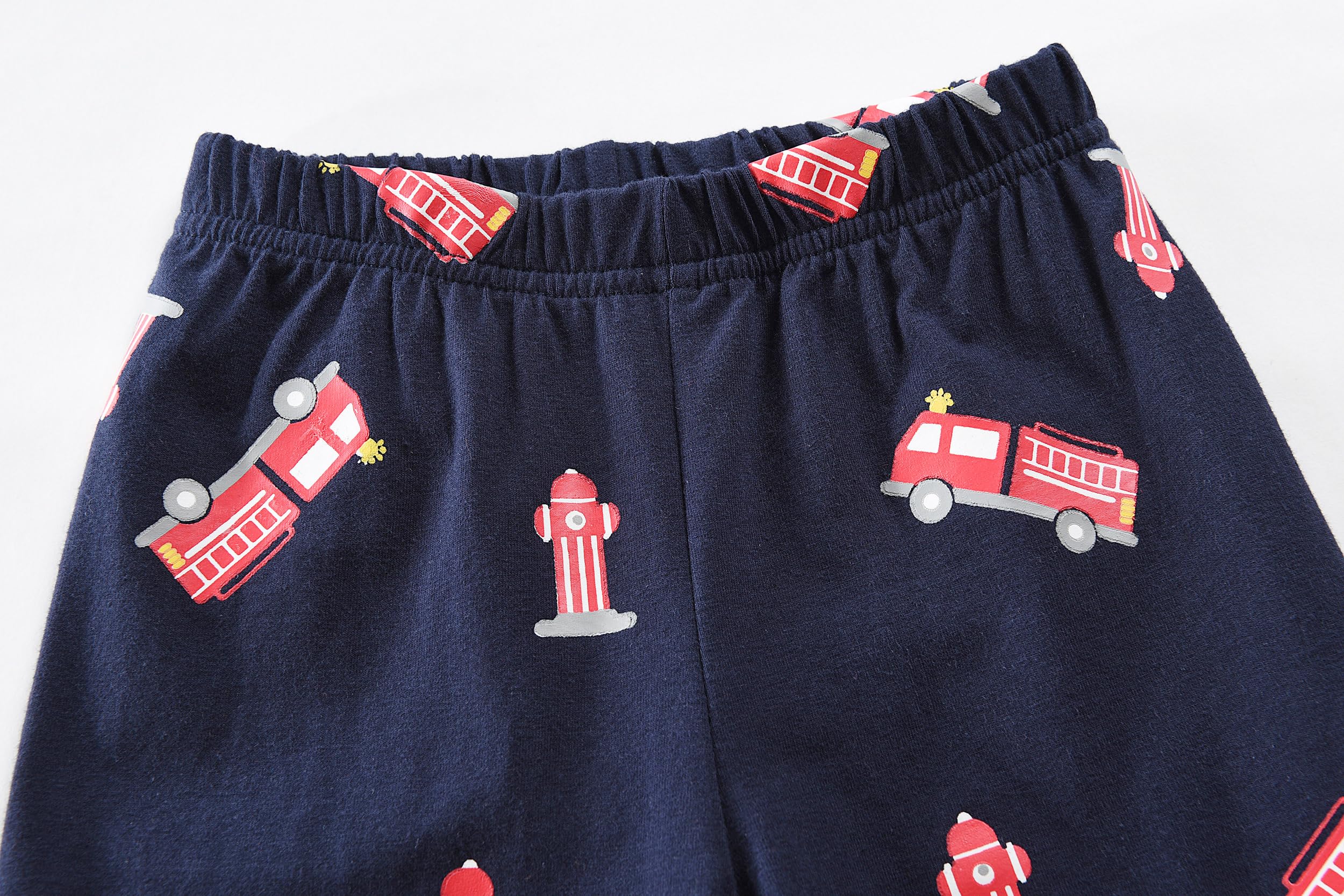 Little Boys Pajamas Fire Truck Kids Train 2 Piece Pjs Dinosaur Sleepwear Toddler Boy Tractor Clothes Sets 2-7 Years - Image 5