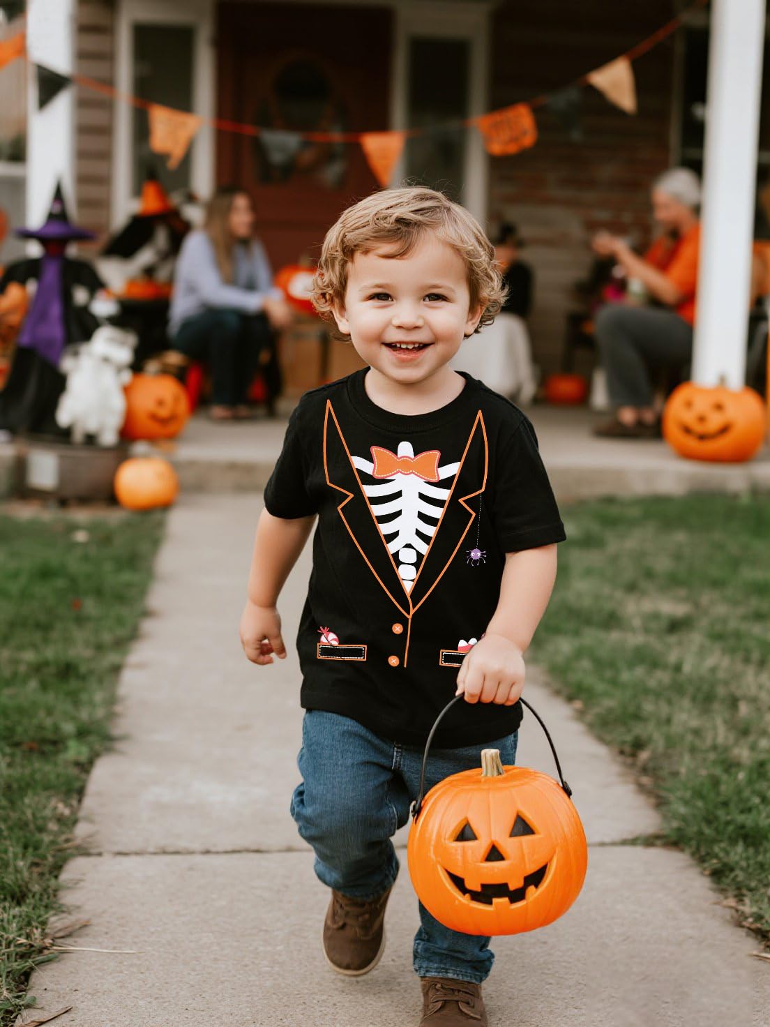 Little Hand Baby Boys Glow in The Dark Tractor T-Shirt Kids Halloween Boo Shirts Pumpkin Tee Monster Truck Top 2-8 Years - Image 3