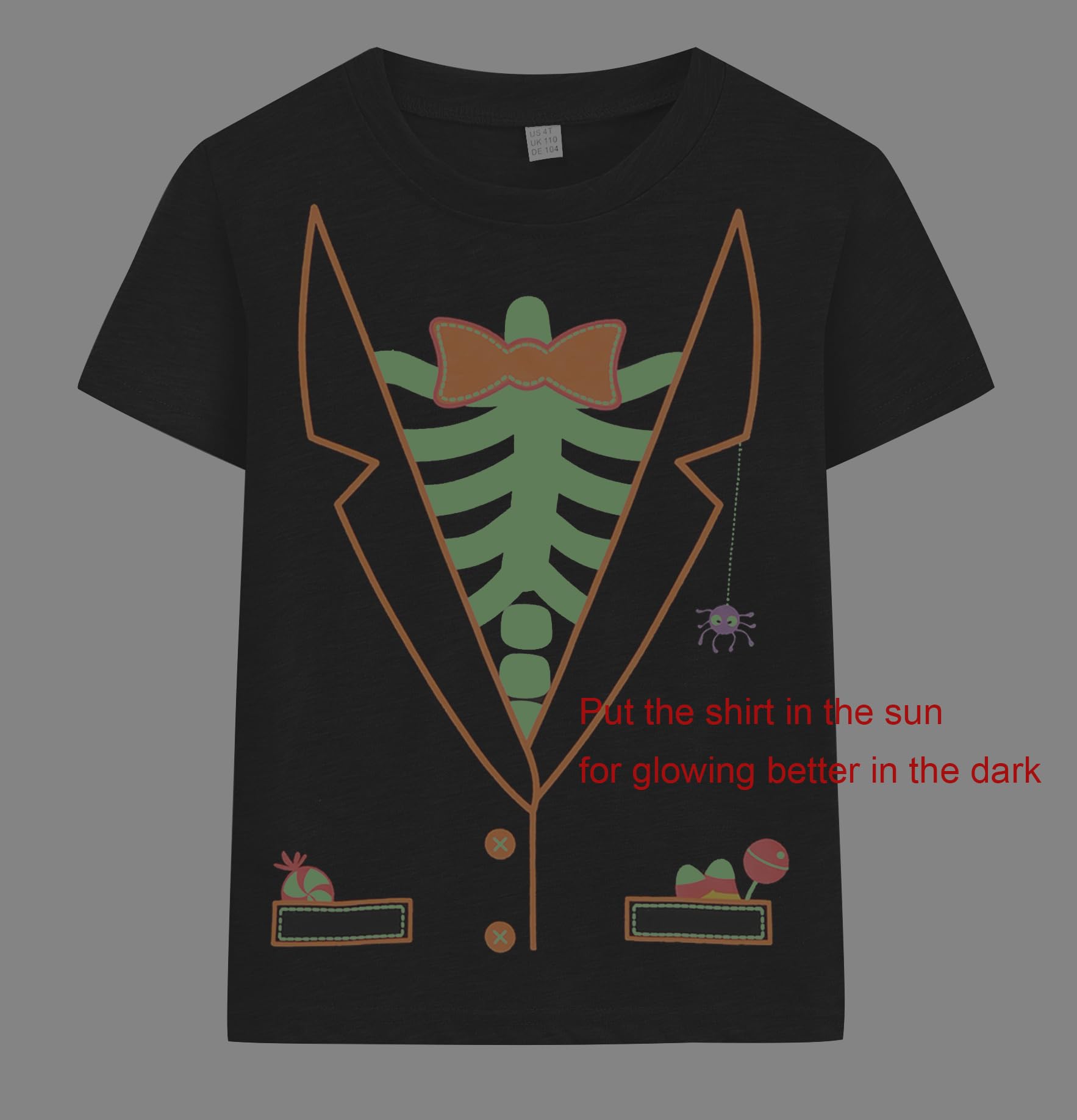 Little Hand Baby Boys Glow in The Dark Tractor T-Shirt Kids Halloween Boo Shirts Pumpkin Tee Monster Truck Top 2-8 Years - Image 4