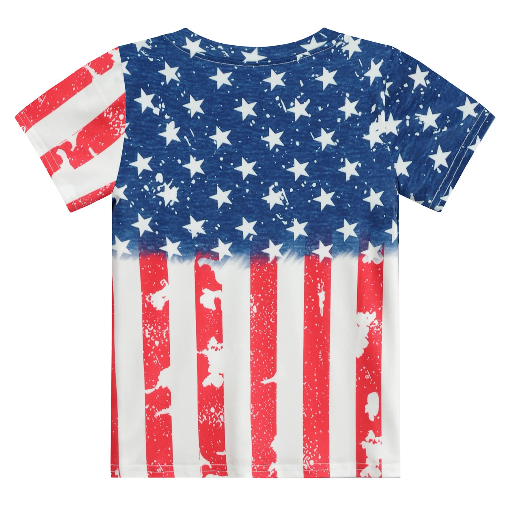 Little Hand Boys American Flag T Shirt 4th of July Independence Day Tee for Boy Patriotic Cotton Stars Stripe Top 2-10 Years - Image 3