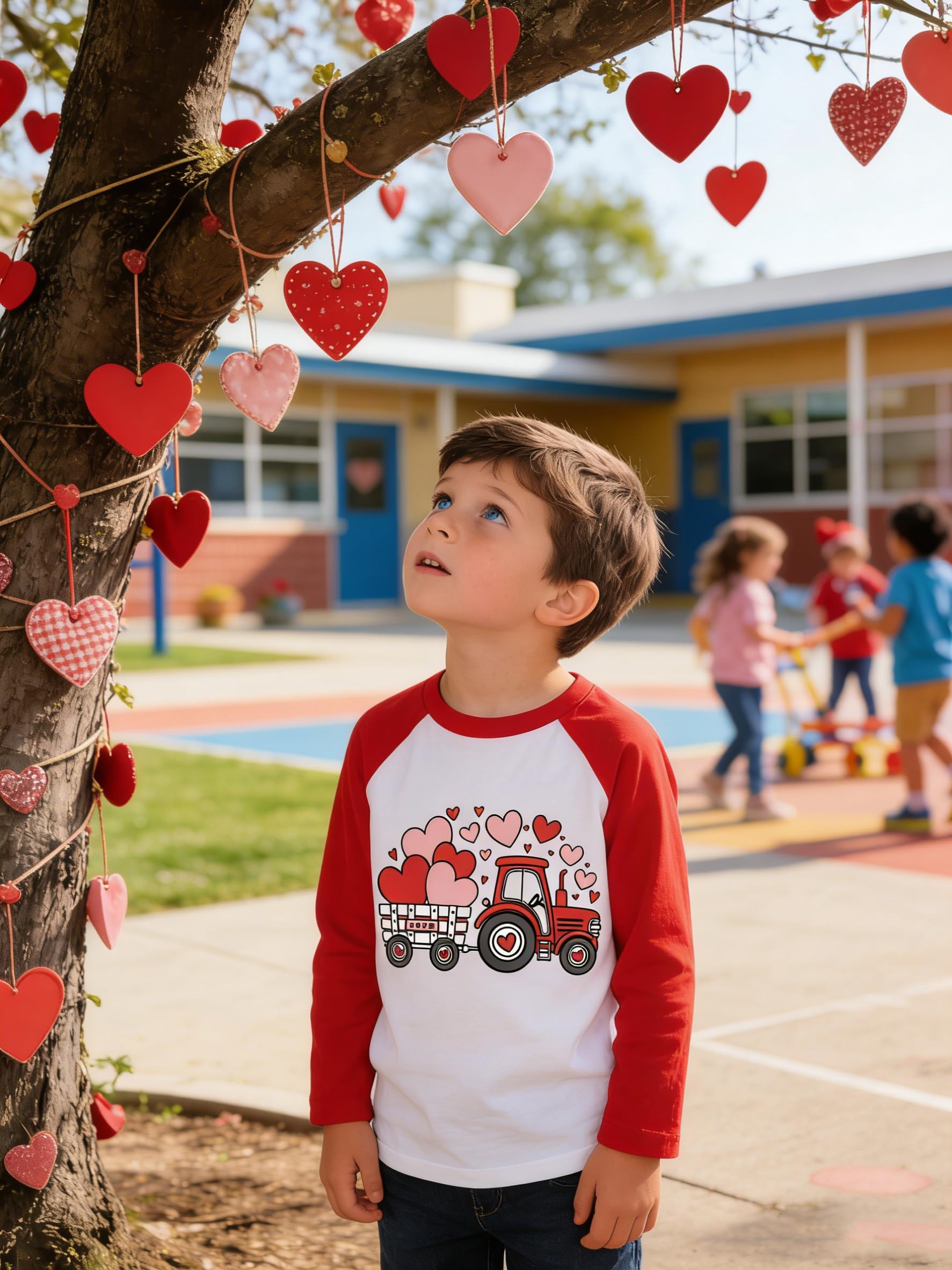 Little Hand Boys Valentines Monster Truck Shirts Raglan Long Sleeve Dinosaur T-Shirts Toddler ABC Love U Top Kids 2-7 Years - Image 4