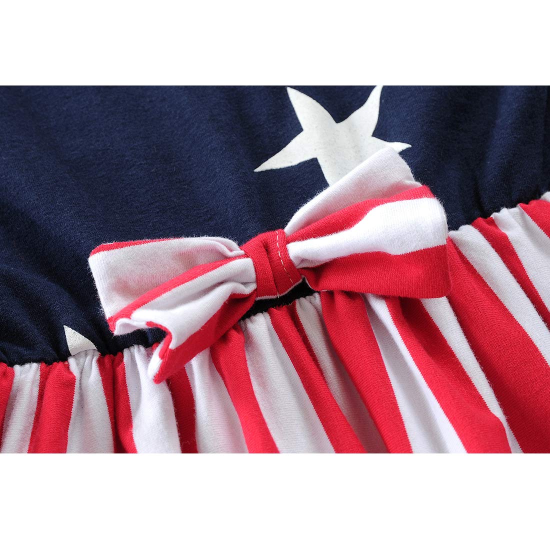 Little Hand Girls 4th of July Dress American Flag Skirt Kids Patriotic Clothes Stripe Sleeveless Tank Dresses 2-8 Years - Image 5