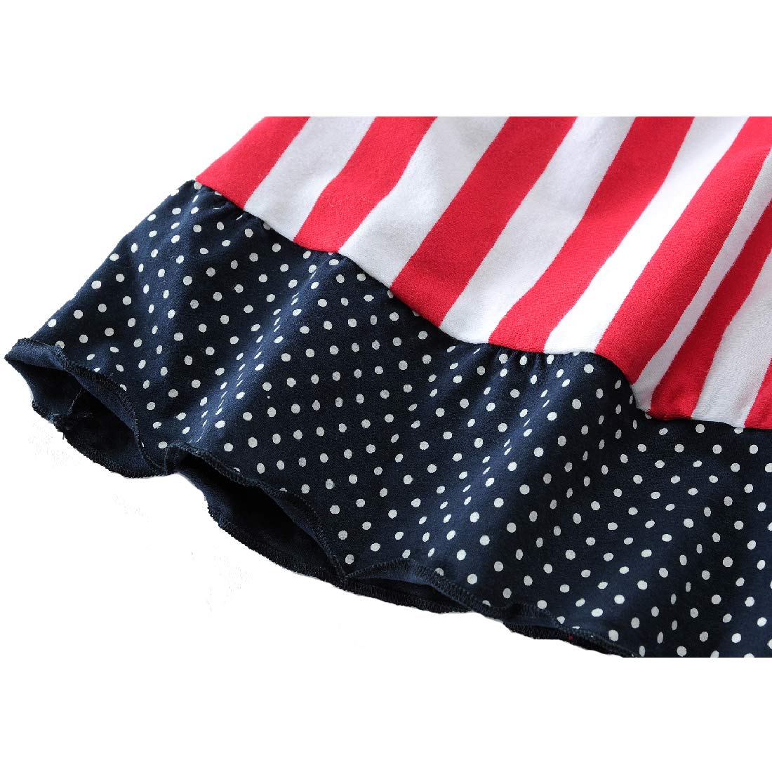 Little Hand Girls 4th of July Dress American Flag Skirt Kids Patriotic Clothes Stripe Sleeveless Tank Dresses 2-8 Years - Image 6