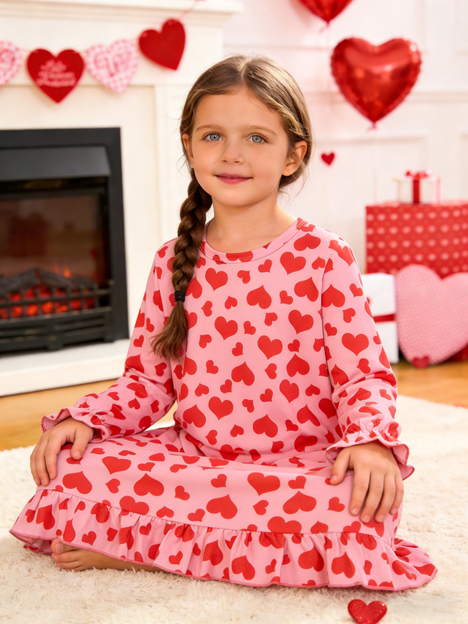 Little Hand Girls Long Sleeve Nightgowns Toddler Cotton Sleep Shirts Butterfly Sleepwear Cat Nightdress for Girl 2-9 Years - Image 3