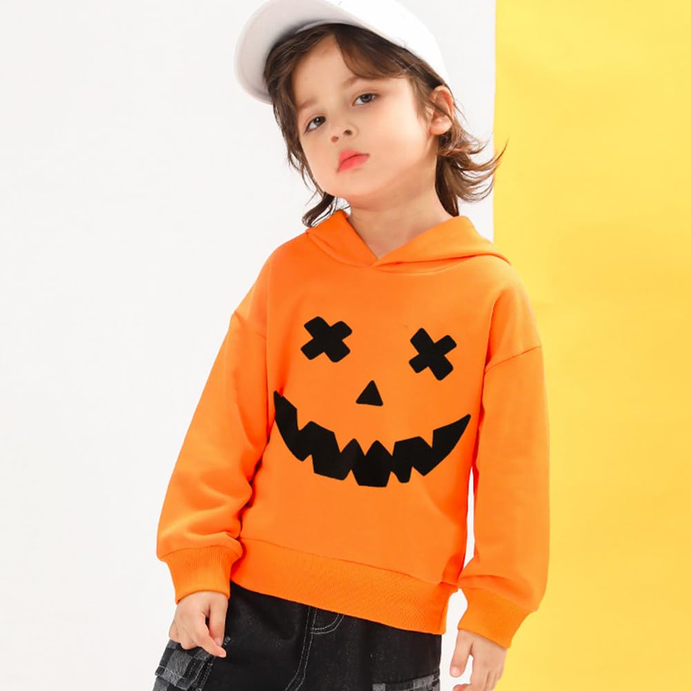 Little Hand Halloween Hoodies for Boys Glow in Dark Skeleton Ghost Bat Sweatshirt Hooded Shirt 3-10 Years - Image 3