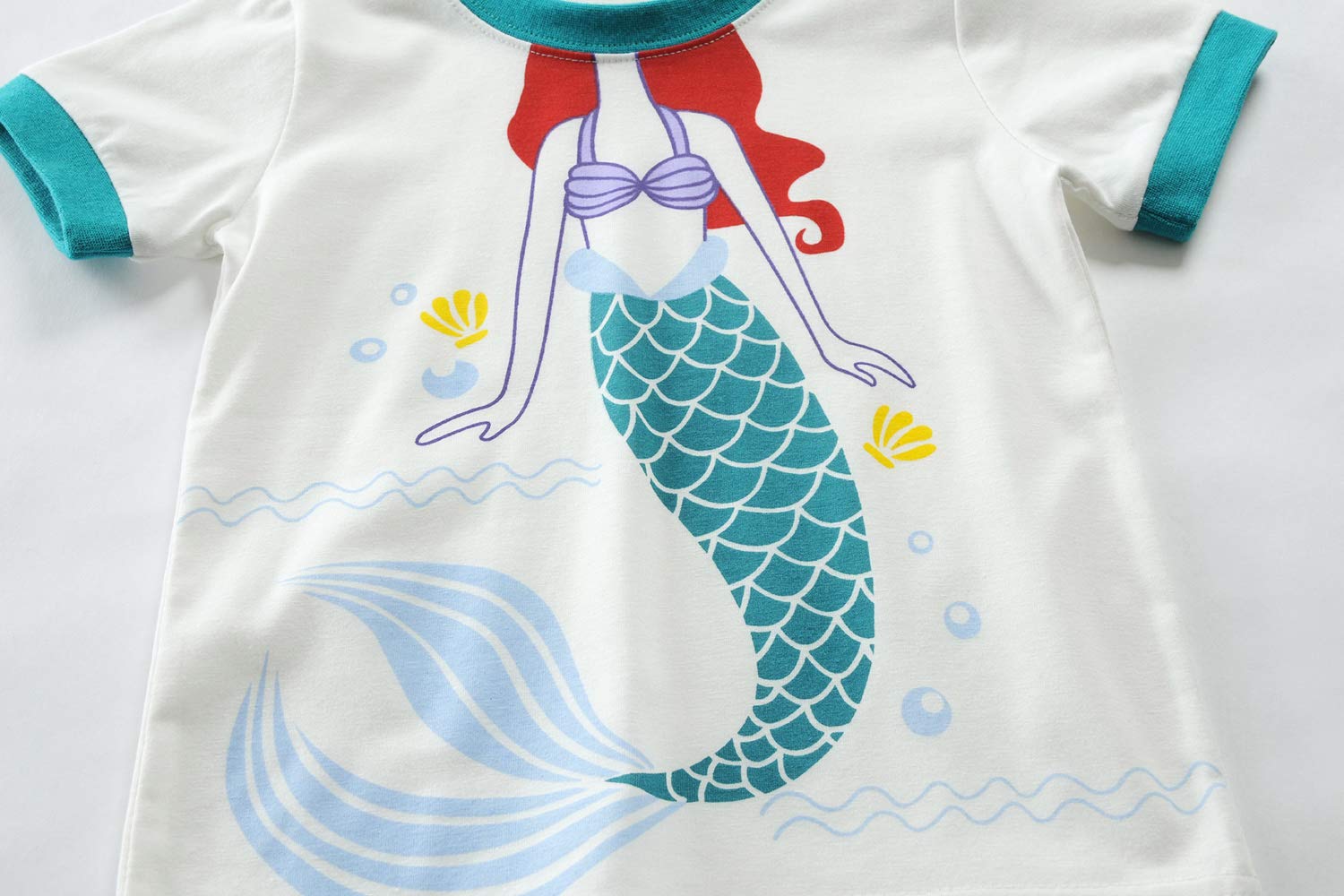 Little Hand Pajamas for Girls Dinosaur Short Sets Kids Cotton Unicorn Sleepwear Toddler Pjs Summer Clothes Shirt - Image 5