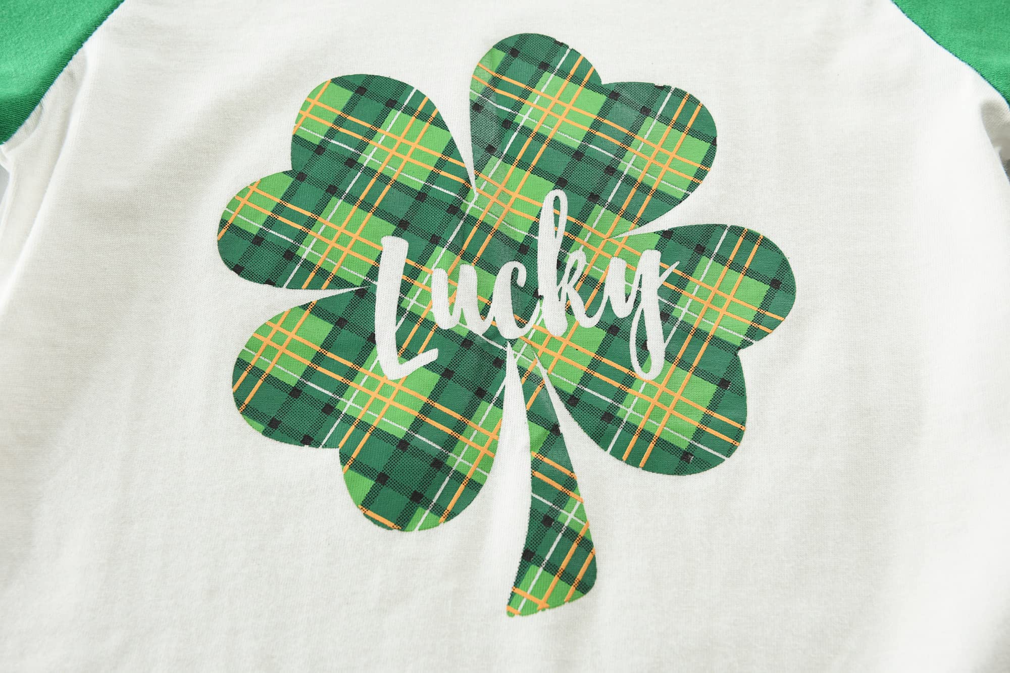 Little Hand St. Patrick's Day Shirts Clover Tees Irish Lucky Shamrock Tractor Short Sleeve Dinosaur T-Shirt for Kid 2-8 Years - Image 4