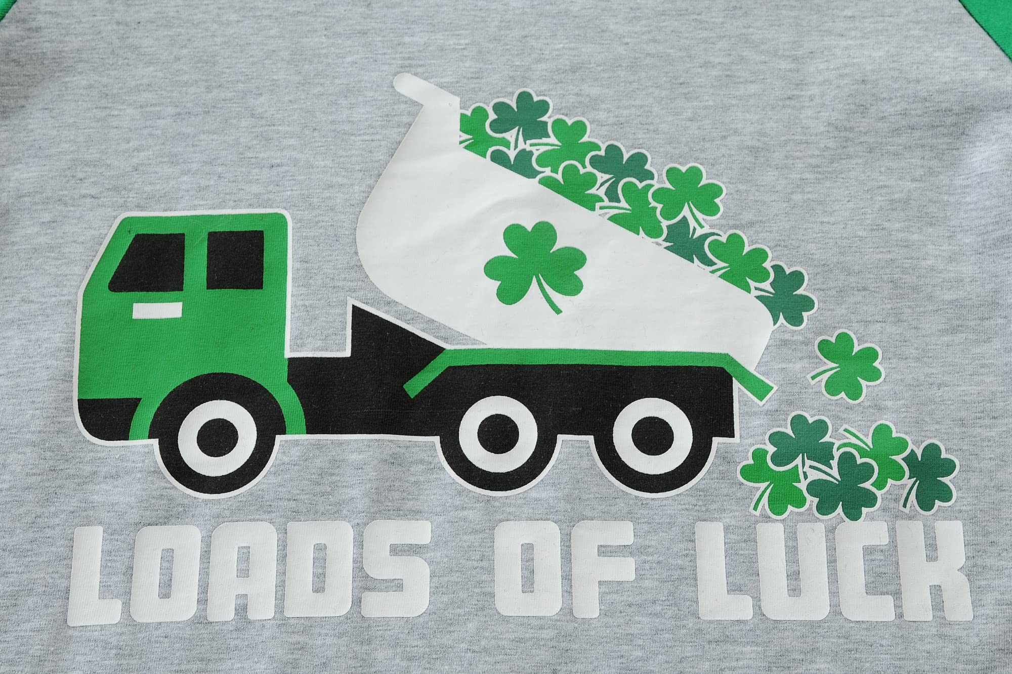 Little Hand St. Patrick's Day Shirts Clover Tees Irish Lucky Shamrock Tractor Short Sleeve Dinosaur T-Shirt for Kid 2-8 Years - Image 4