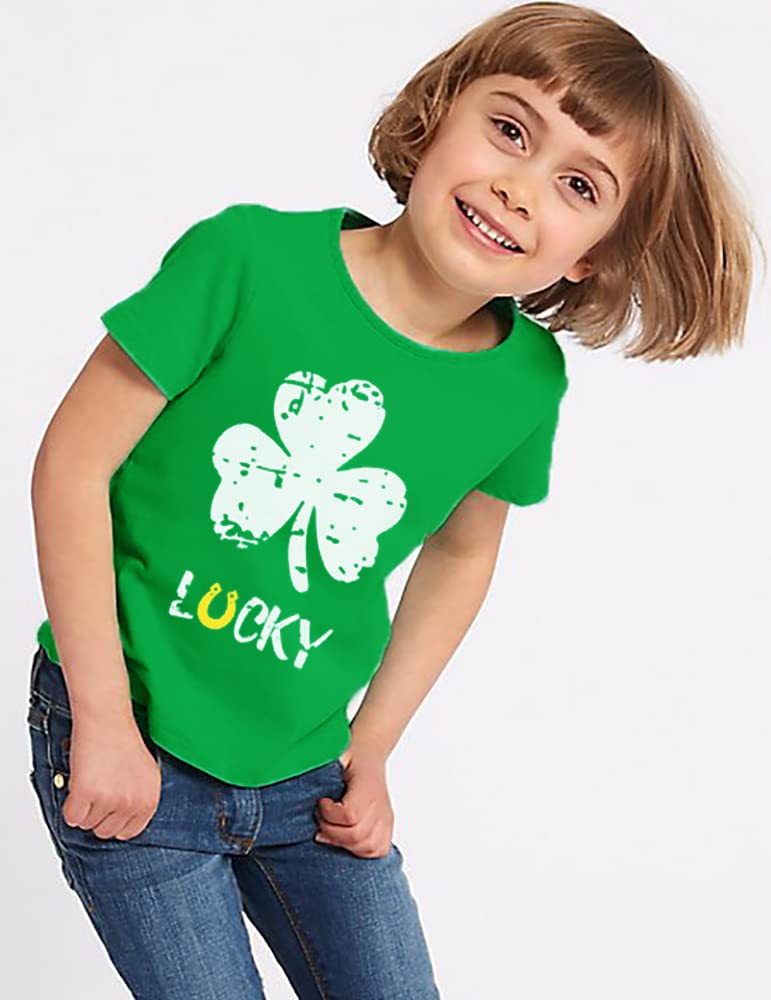 Little Hand St. Patrick's Day Shirts Clover Tees Irish Lucky Shamrock Tractor Short Sleeve Dinosaur T-Shirt for Kid 2-8 Years - Image 3