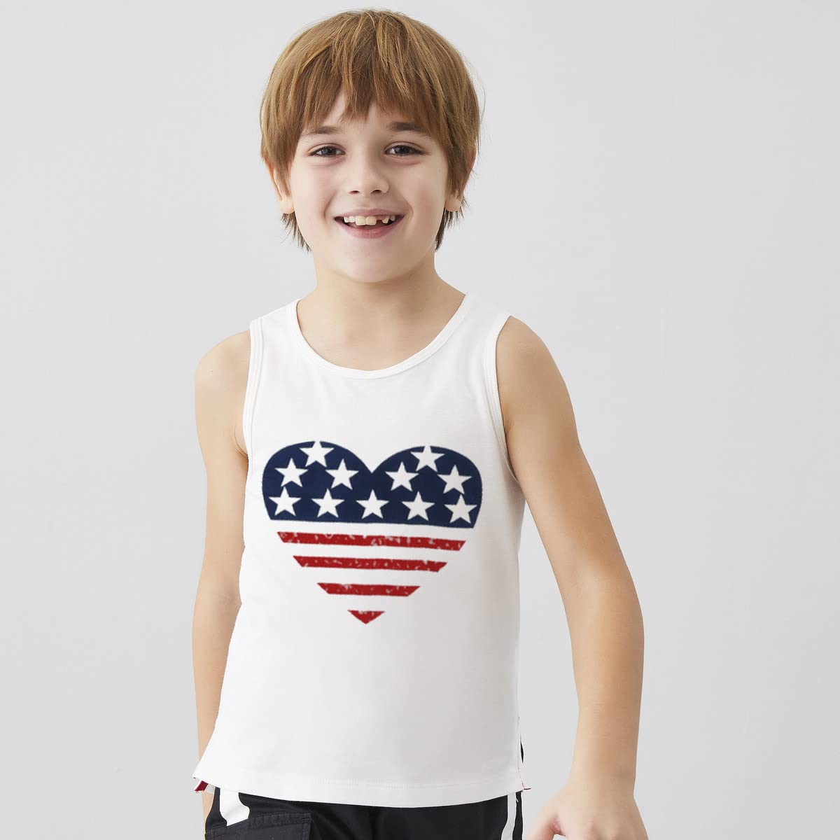 Little Hand Toddler Boys 4th of July Tank Tops Kids American Flag T-Shirts Patriotic Sleeveless Tees Summer Clothes 2-7 Years - Image 3
