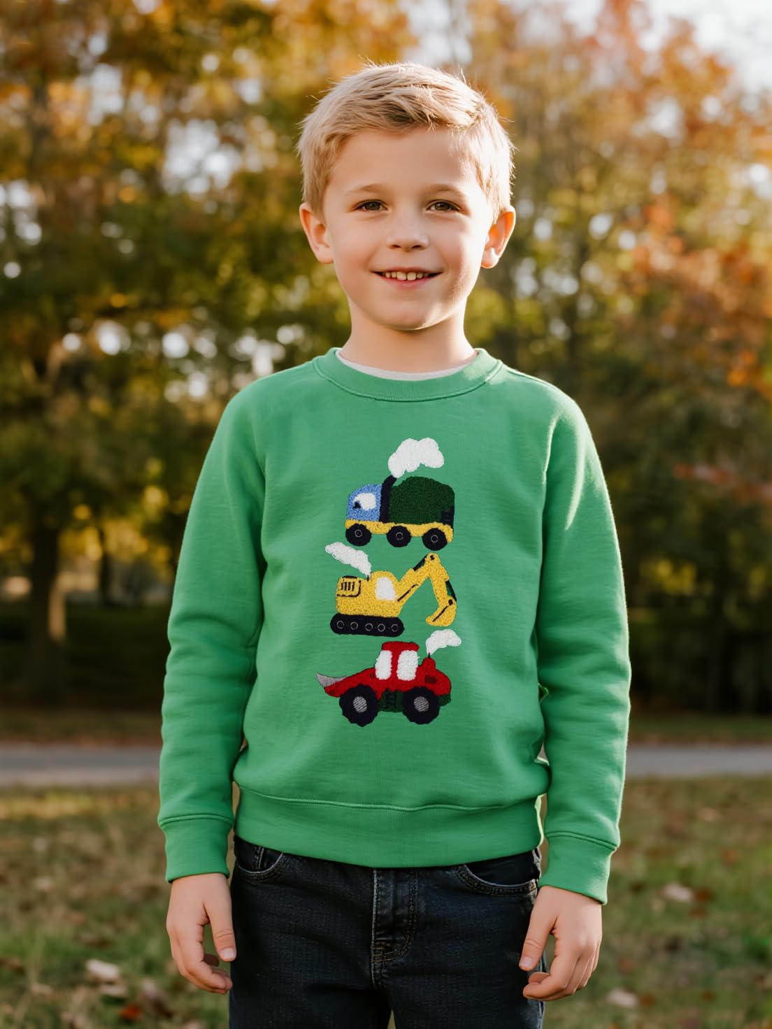 Little Hand Toddler Boys Sweatshirts Construction Truck Long Sleeve Shirts Space Planets Pullover Tractor Shirt Kid 2-7 Years - Image 3