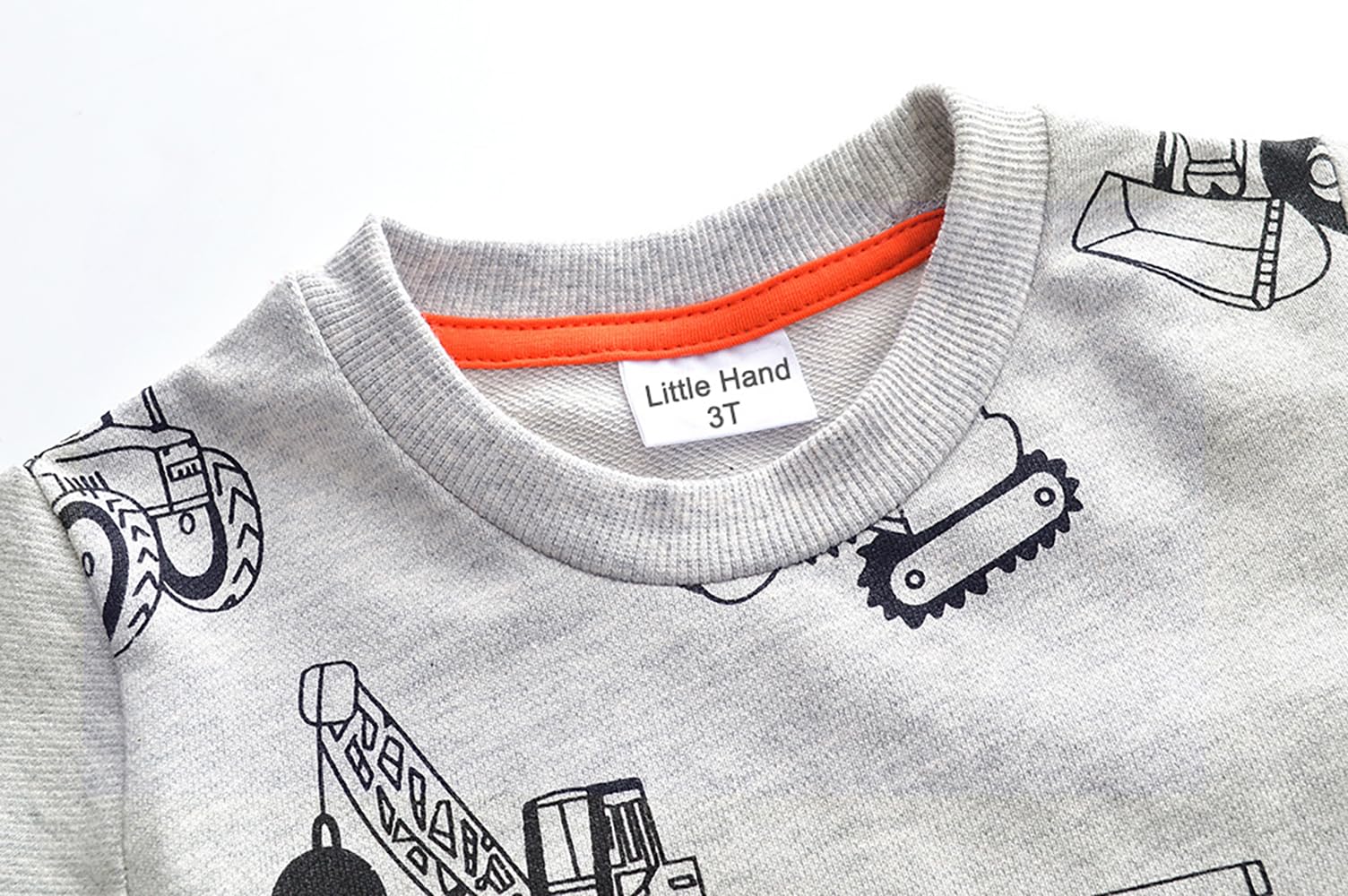 Little Hand Toddler Boys Sweatshirts Long Sleeve Tractor Shirt Dinosaur Pullover Digger Monster Truck Top Tee Kids 2-7 Years - Image 4