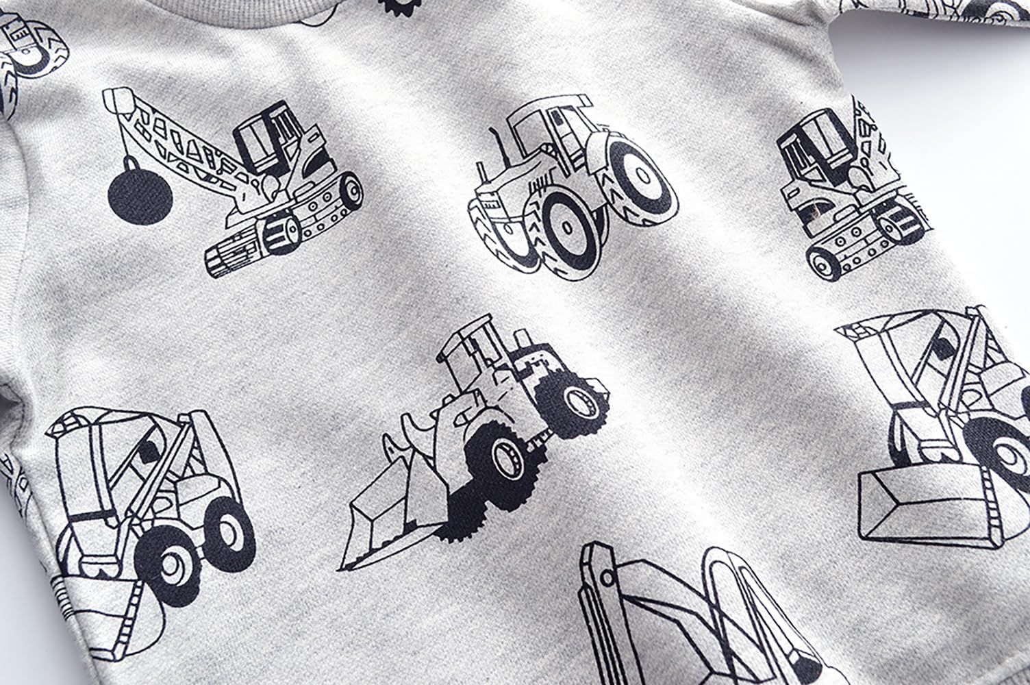 Little Hand Toddler Boys Sweatshirts Long Sleeve Tractor Shirt Dinosaur Pullover Digger Monster Truck Top Tee Kids 2-7 Years - Image 5
