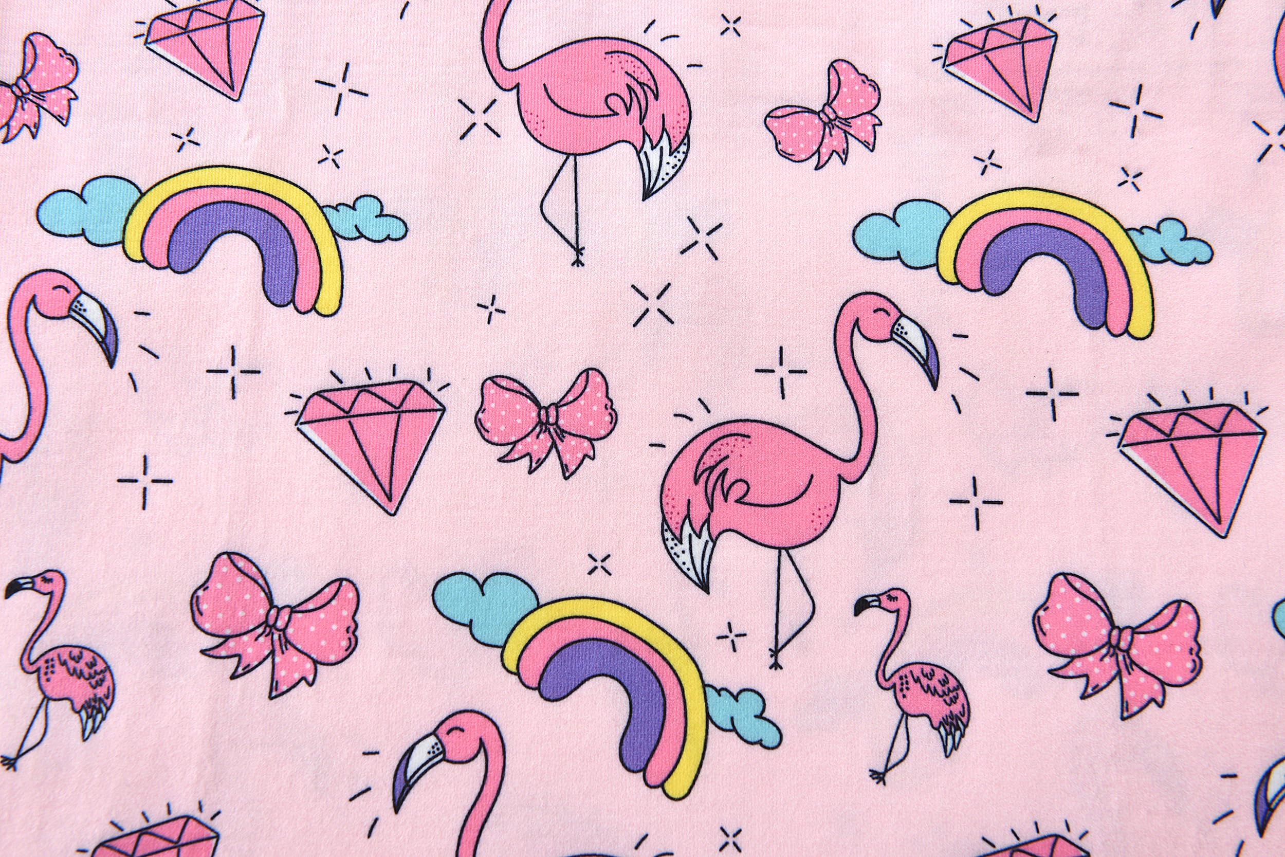 Little Hand Toddler Girls Pajama Cute Dinosaur Pjs Strawbeery Jammies Kids Kitty Cat 2 Piece Flamingo Sleepwear Sets Age 2-7 - Image 4