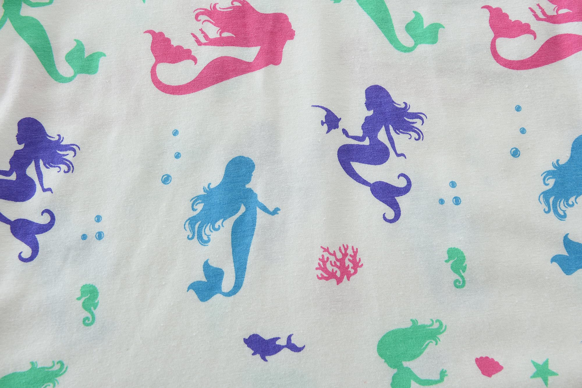 Little Hand Toddler Girls Pajamas Mermaid Cotton Pjs Jammies Fall Winter Long Sleeve Sleepwear Sets for Size 2-7T - Image 3
