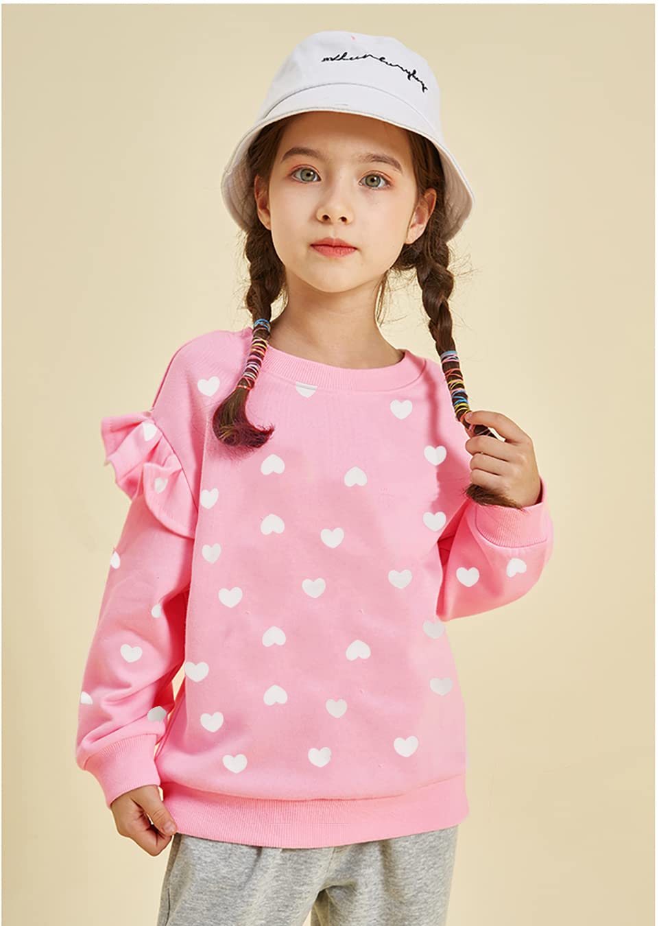 Little Hand Toddler Girls Valentines Sweatshirts Sweet Love Heart Shirt Long Sleeve Dinosaur Kids Pullover Clothes 2-7 Years - Image 3